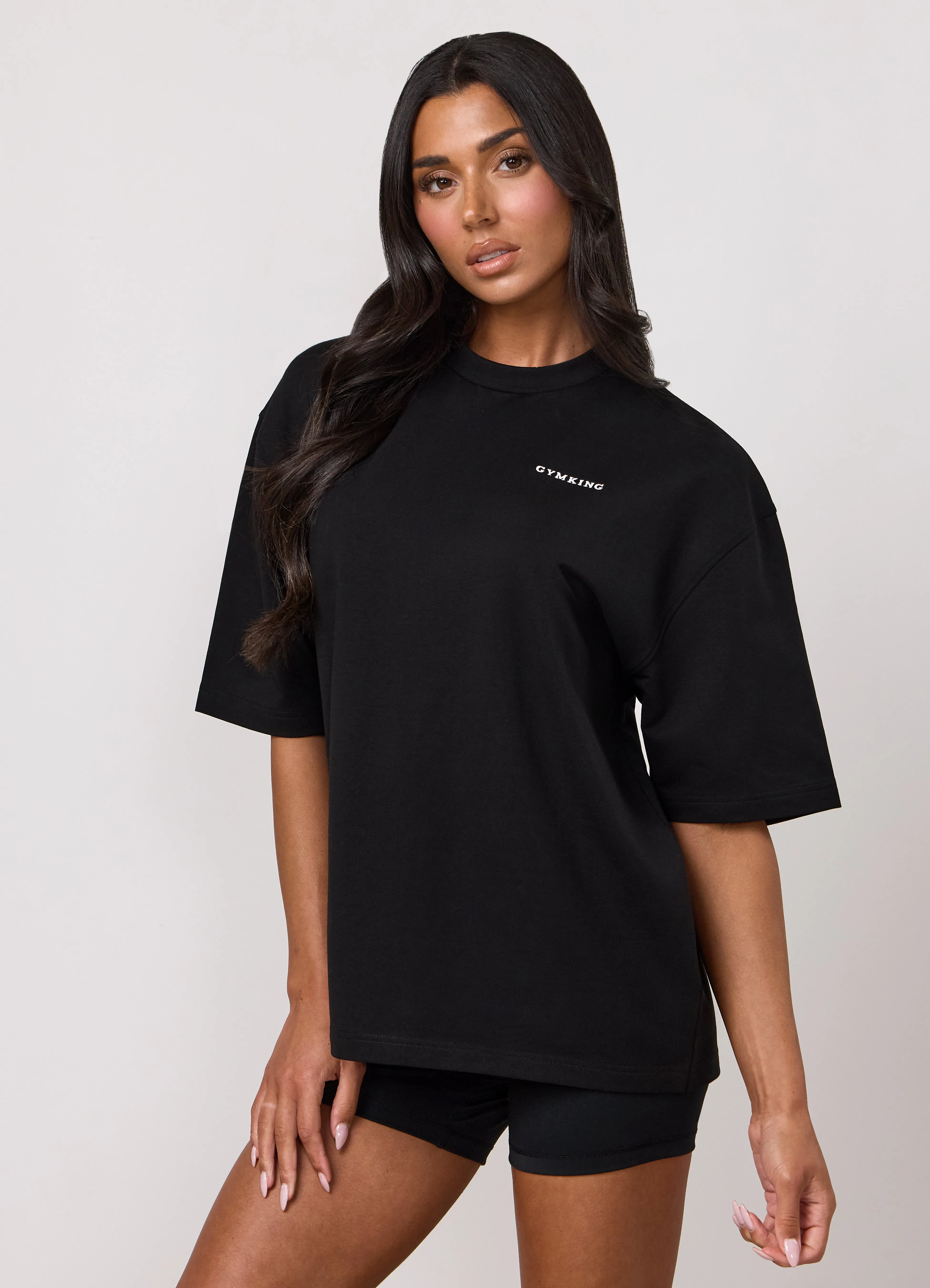Gym King 365 Micro Loopback Boxy Tee - Black sold by The Gym King
