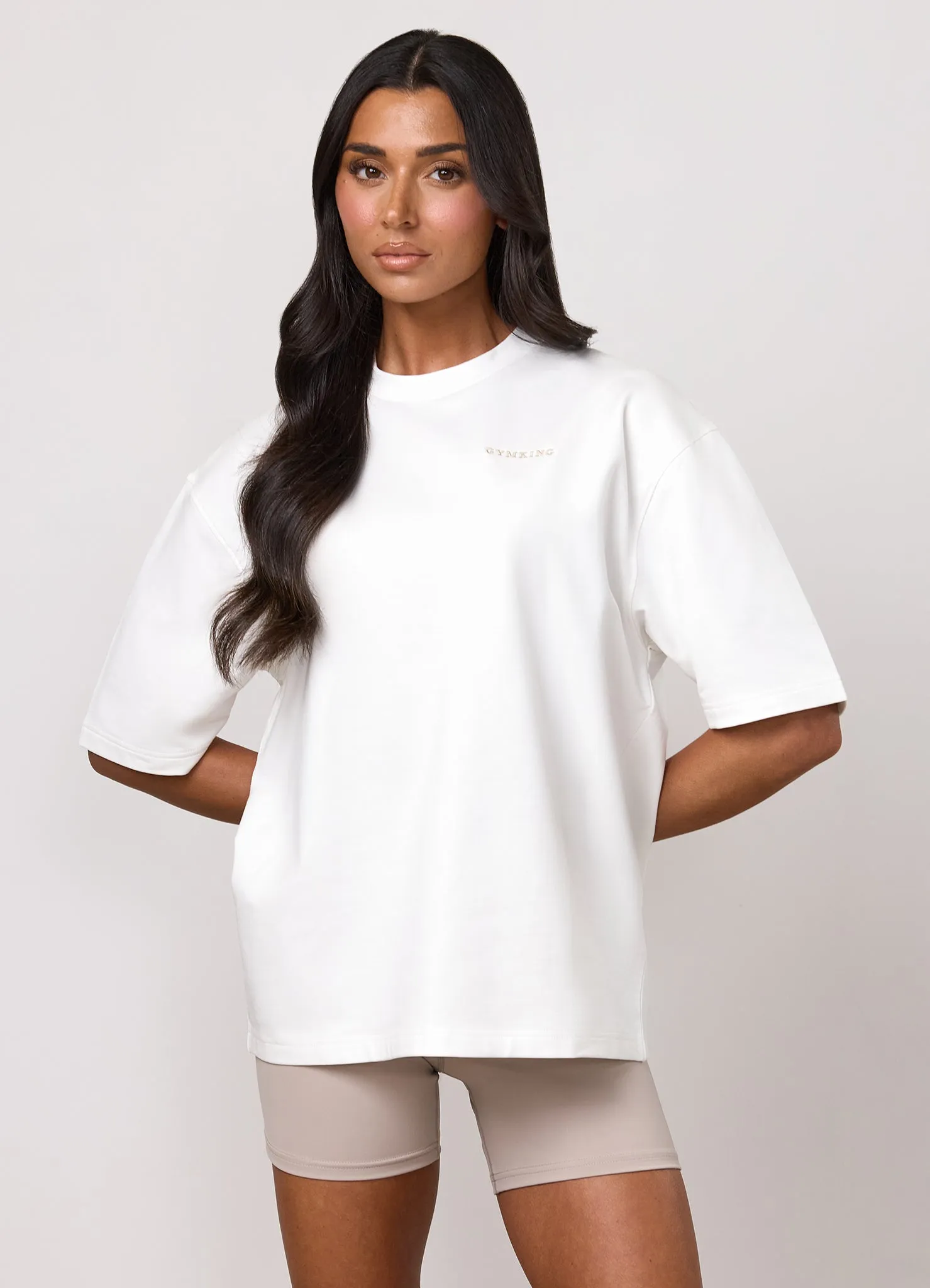 Gym King 365 Micro Loopback Boxy Tee - Cream sold by The Gym King product image thumbnail 4