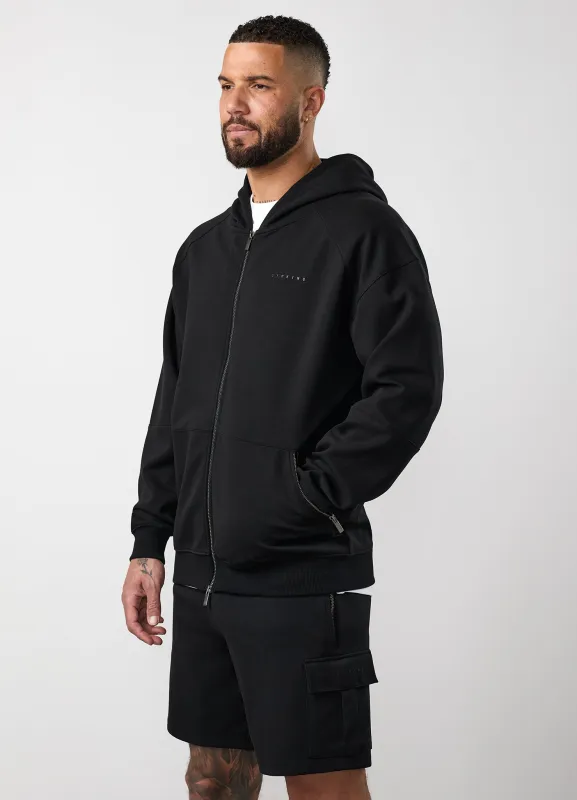 Gym King Linear Travel Full Zip Hoodie - Black made by The Gym King
