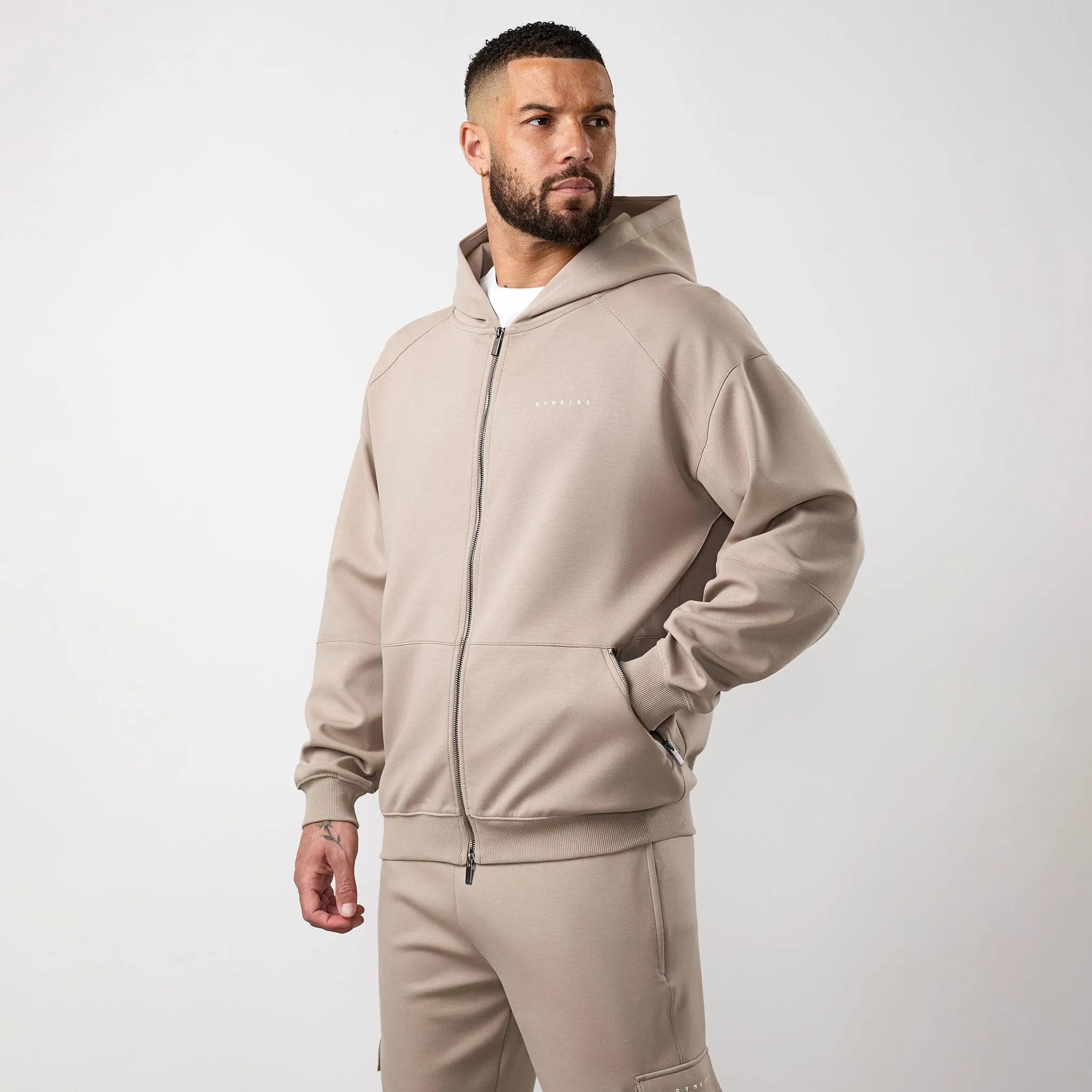 Gym King Linear Travel Full Zip Hoodie - Claydust sold by The Gym King product image thumbnail 2