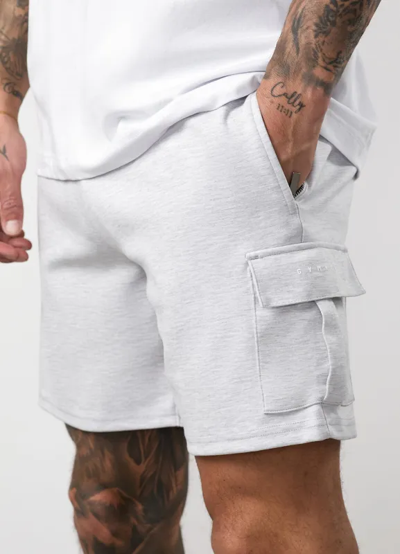 Gym King Linear Travel Cargo Short - Snow Marl made by The Gym King