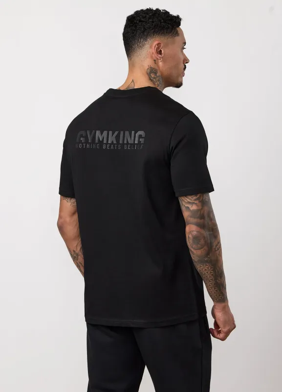 Gym King Nothing Beats Belief 2.0 Jersey Tee - Black made by The Gym King