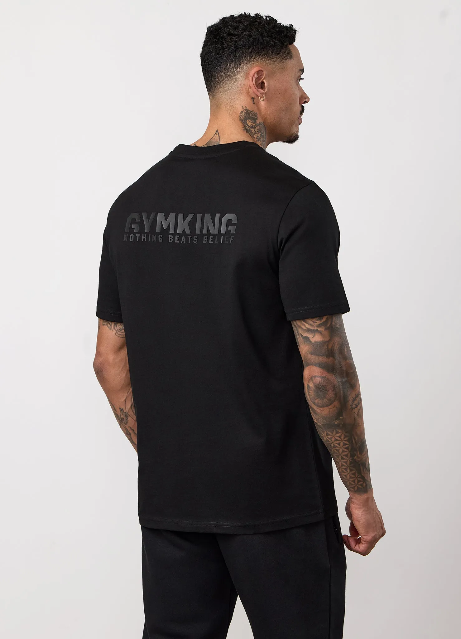 Gym King Nothing Beats Belief 2.0 Jersey Tee - Black sold by The Gym King
