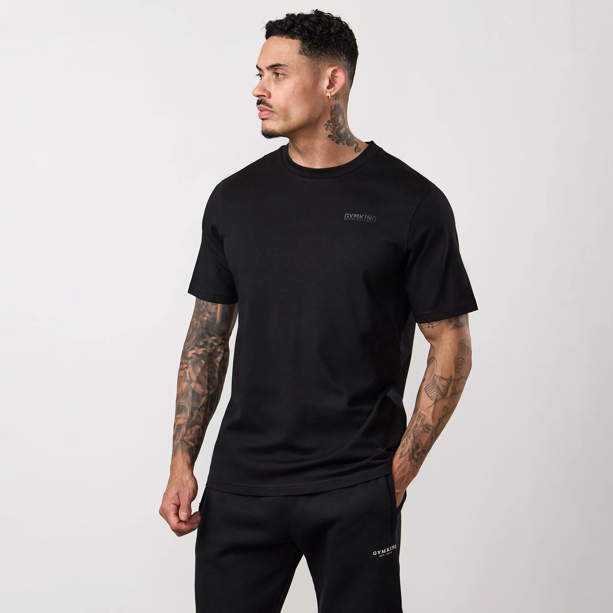 Gym King Nothing Beats Belief 2.0 Jersey Tee - Black sold by The Gym King product image thumbnail 2