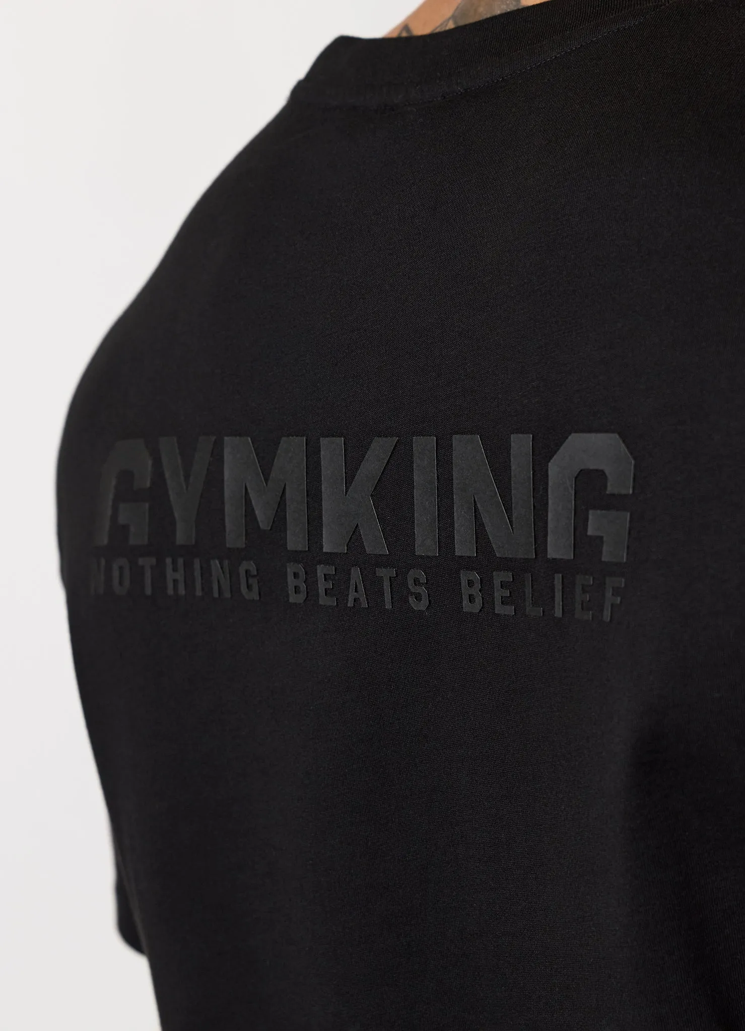 Gym King Nothing Beats Belief 2.0 Jersey Tee - Black sold by The Gym King product image thumbnail 4