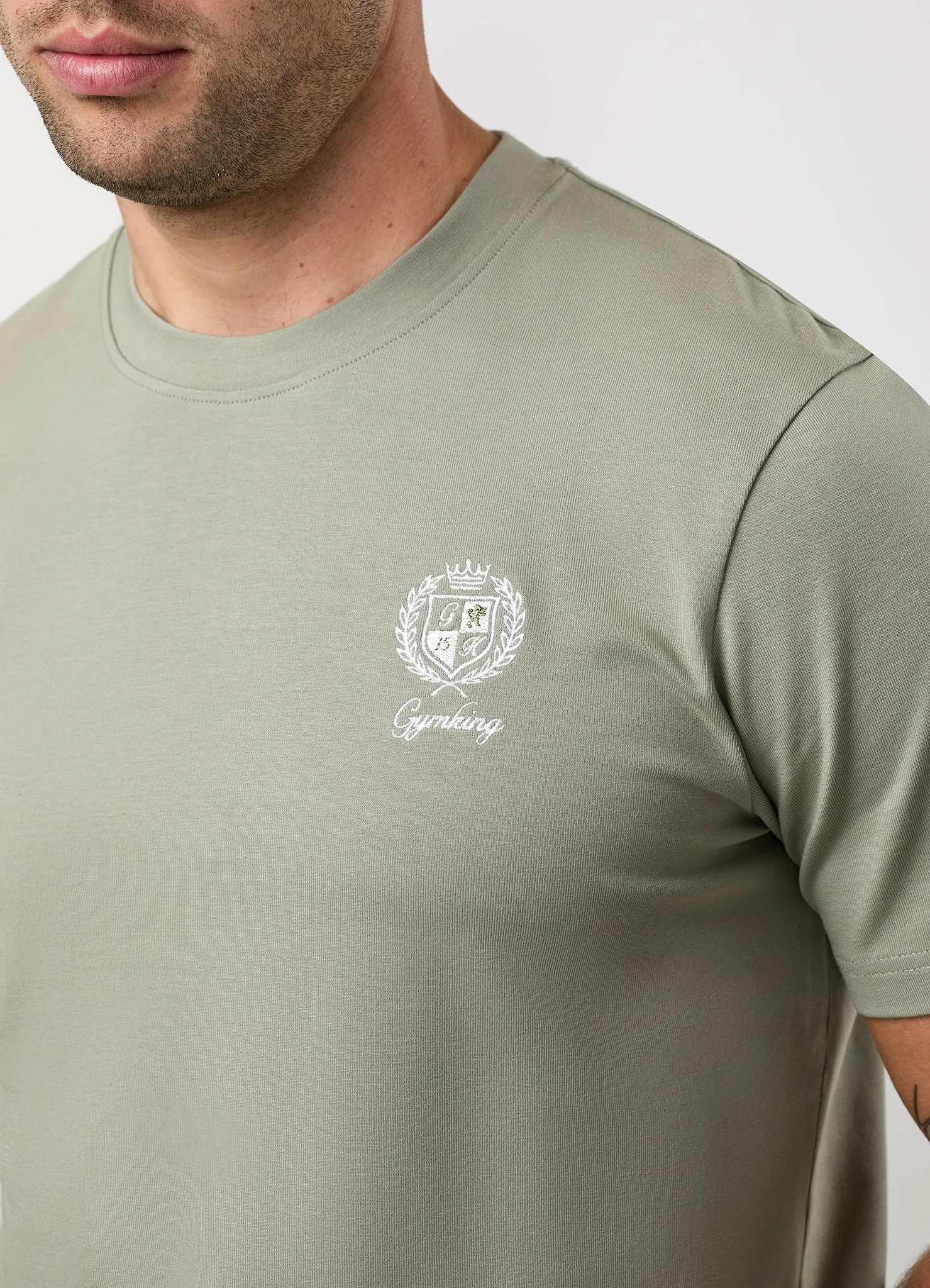 Gym King Heritage Crest Jersey Tee - Soft Khaki sold by The Gym King product image thumbnail 5