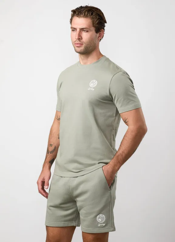 Gym King Heritage Crest Jersey Tee - Soft Khaki made by The Gym King
