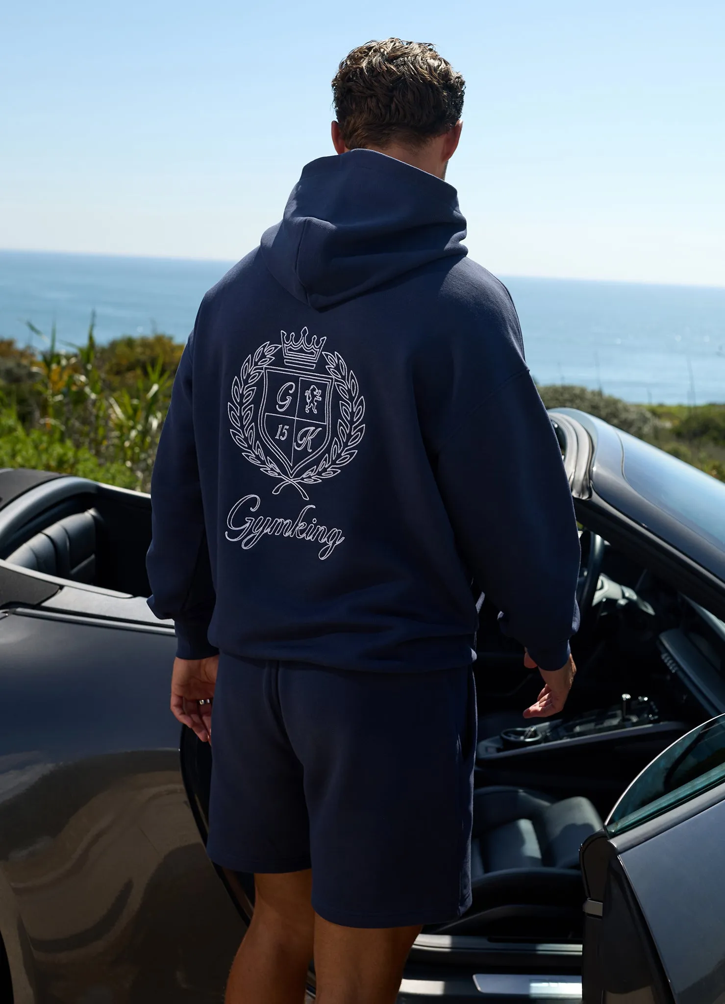 Gym King Heritage Crest Loopback Hoodie - Indigo Blue sold by The Gym King