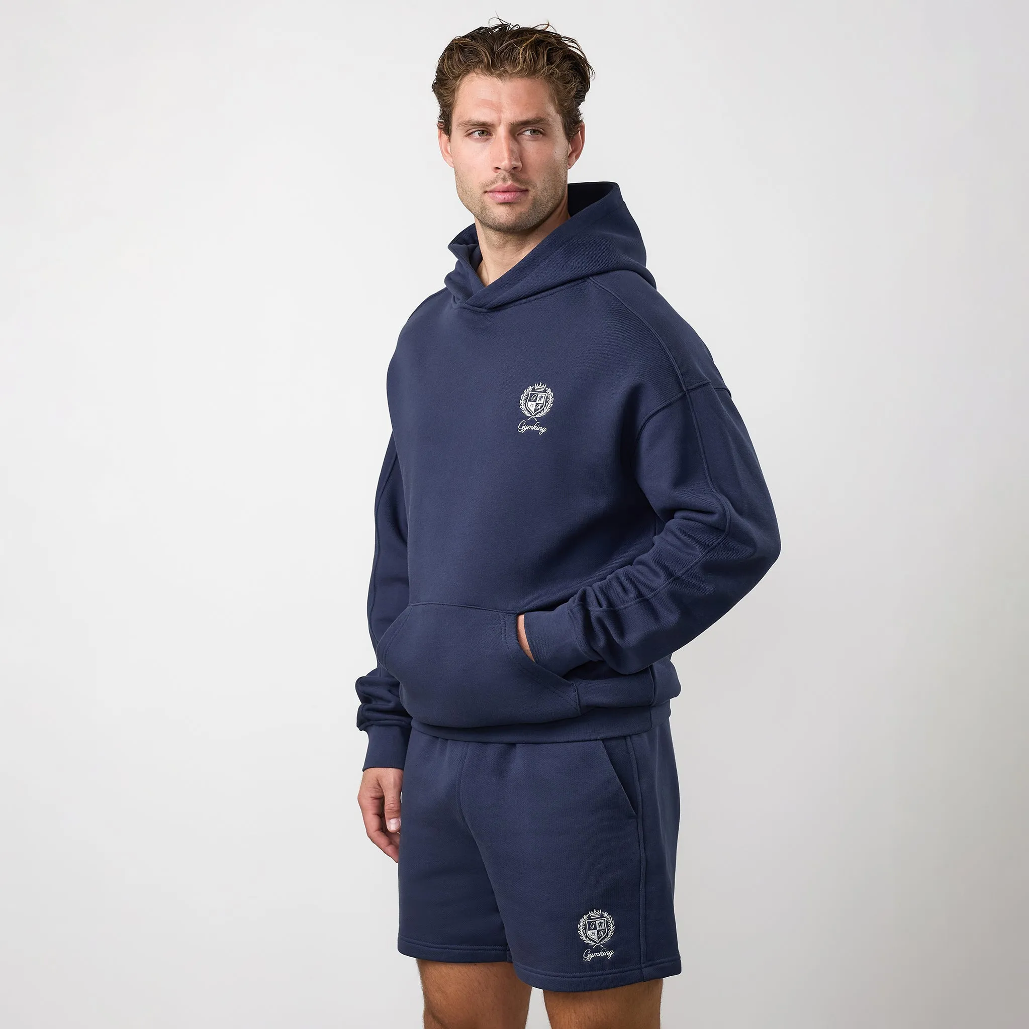 Gym King Heritage Crest Loopback Hoodie - Indigo Blue sold by The Gym King product image thumbnail 2