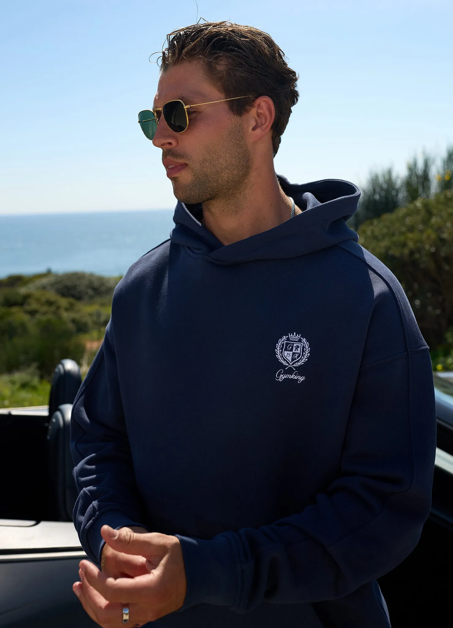 Gym King Heritage Crest Loopback Hoodie - Indigo Blue sold by The Gym King product image thumbnail 4