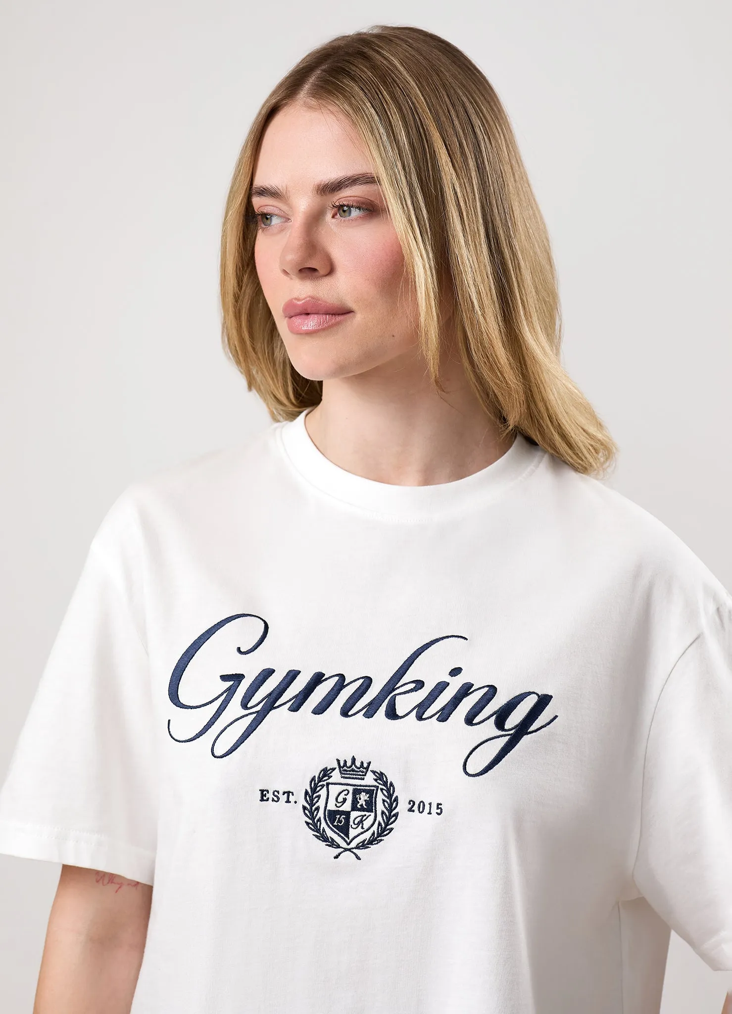 Gym King Heritage Jersey Boyfriend Tee - Cream sold by The Gym King product image thumbnail 4