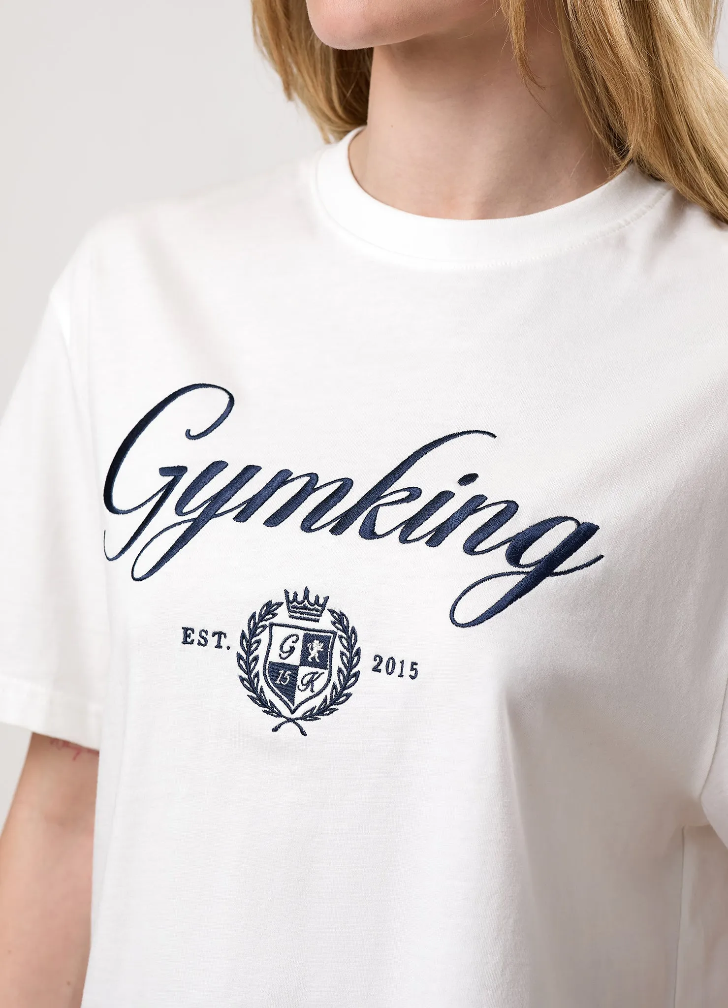 Gym King Heritage Jersey Boyfriend Tee - Cream sold by The Gym King product image thumbnail 5