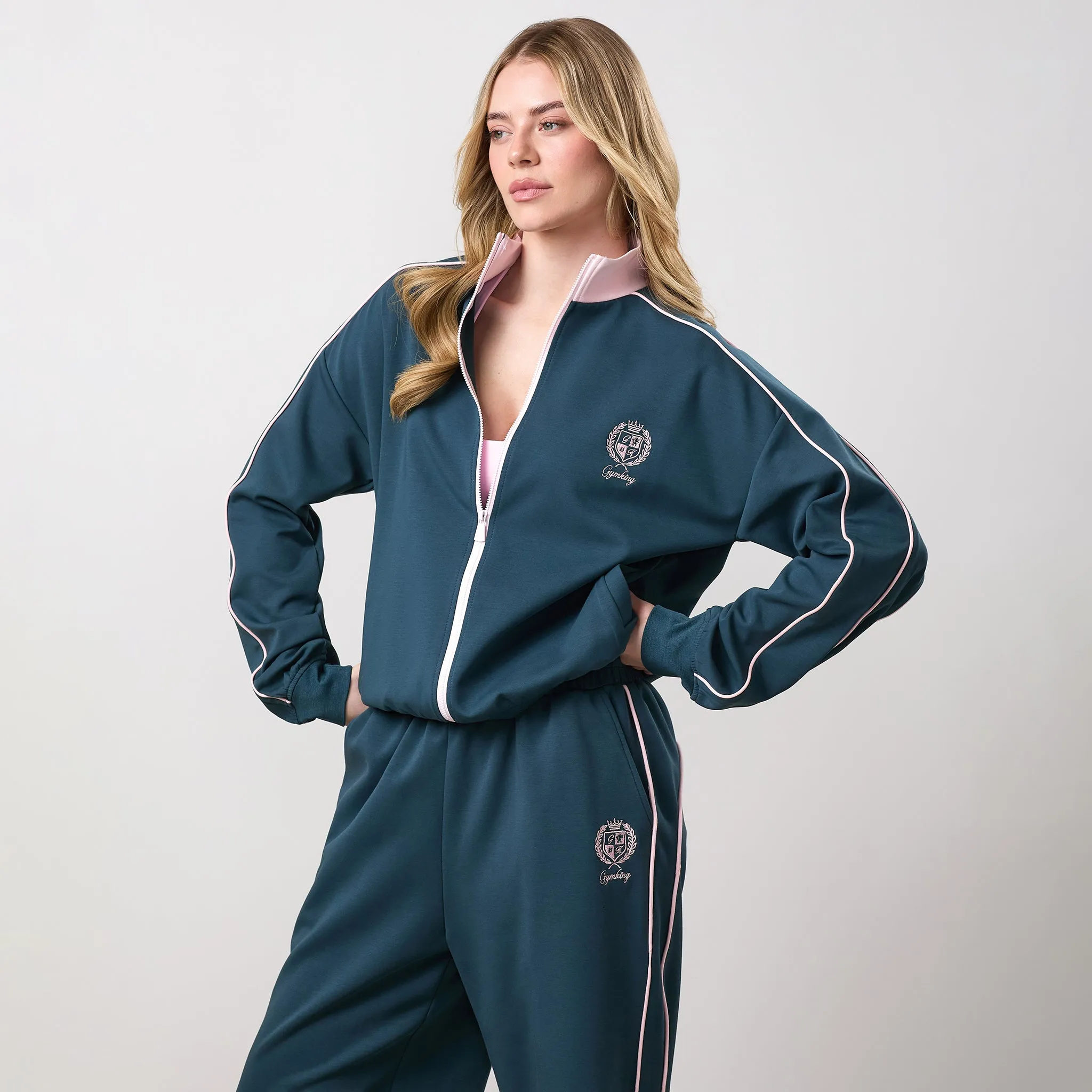 Gym King Heritage Track Jacket - Classic Teal sold by The Gym King product image thumbnail 2