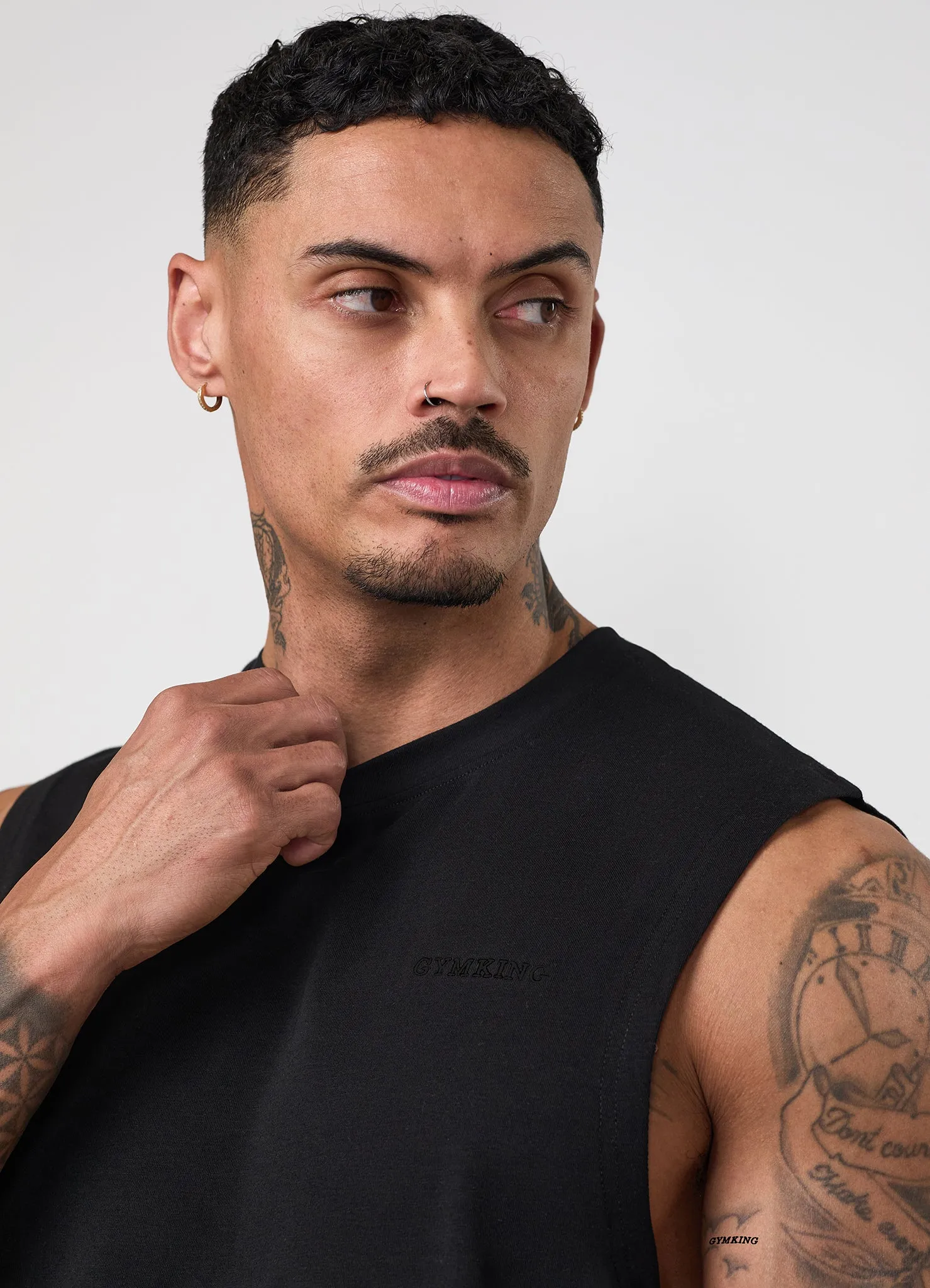 Gym King Fundamental Linear Tank - Black/Black sold by The Gym King product image thumbnail 5