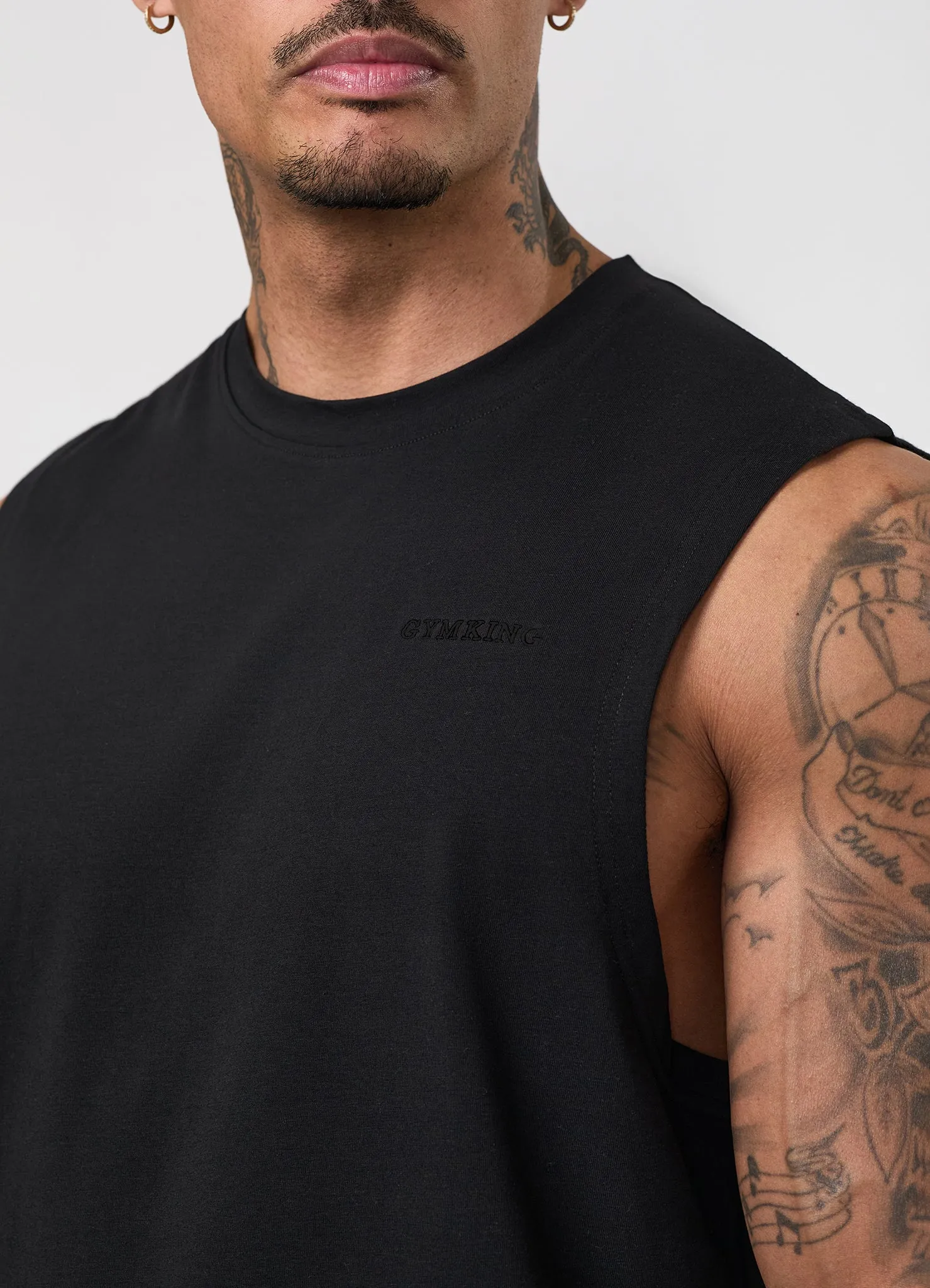 Gym King Fundamental Linear Tank - Black/Black sold by The Gym King product image thumbnail 4
