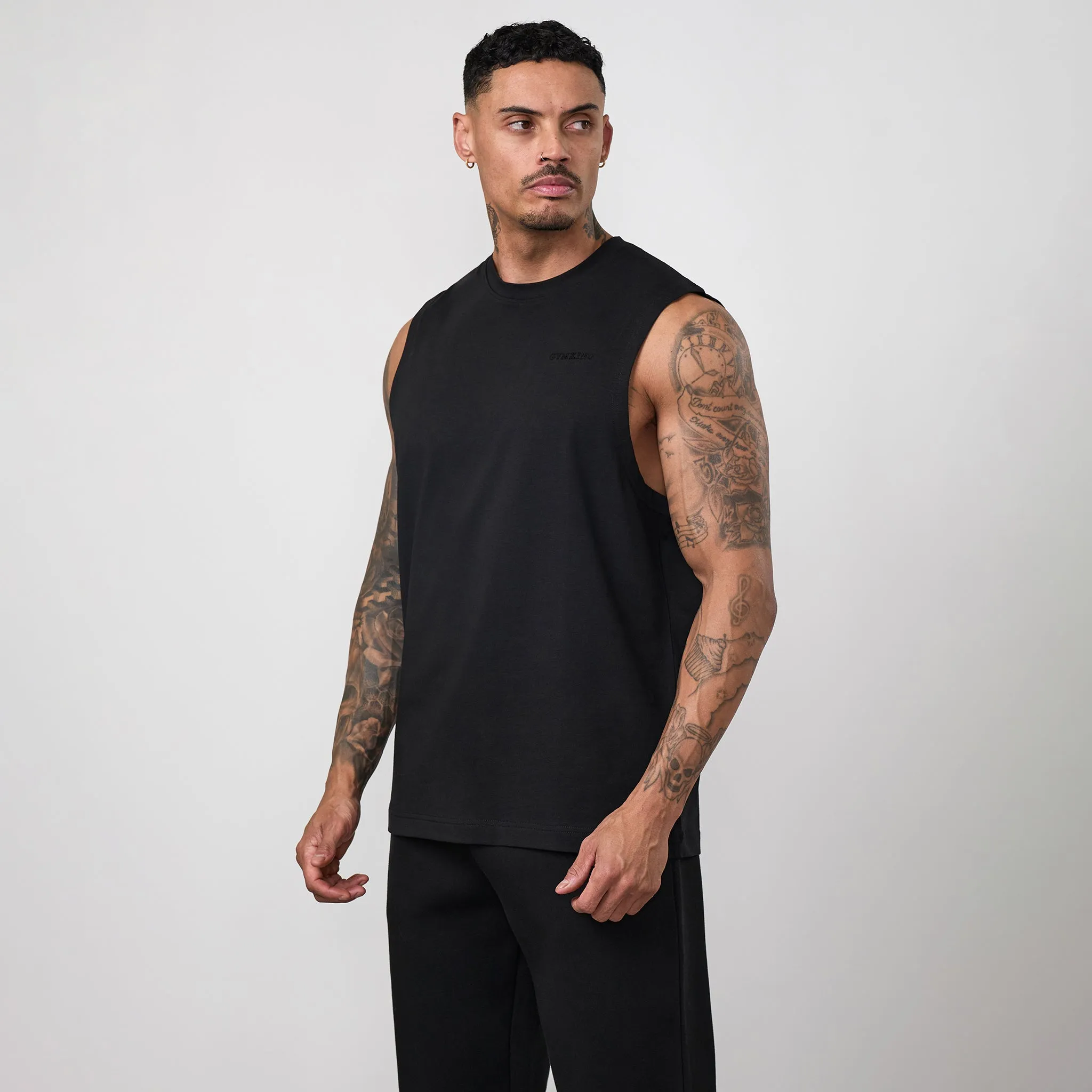 Gym King Fundamental Linear Tank - Black/Black sold by The Gym King product image thumbnail 2