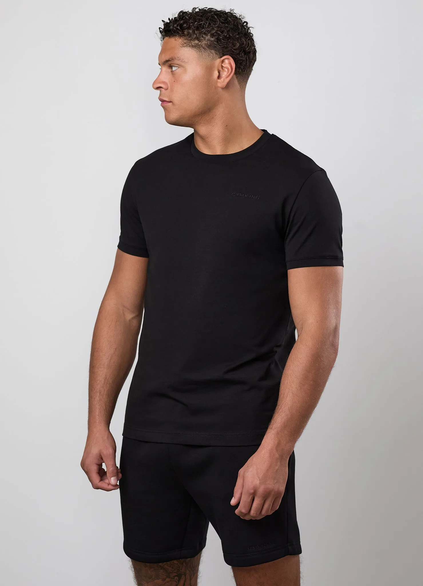 Gym King Fundamental Linear Tee - Black/Black sold by The Gym King