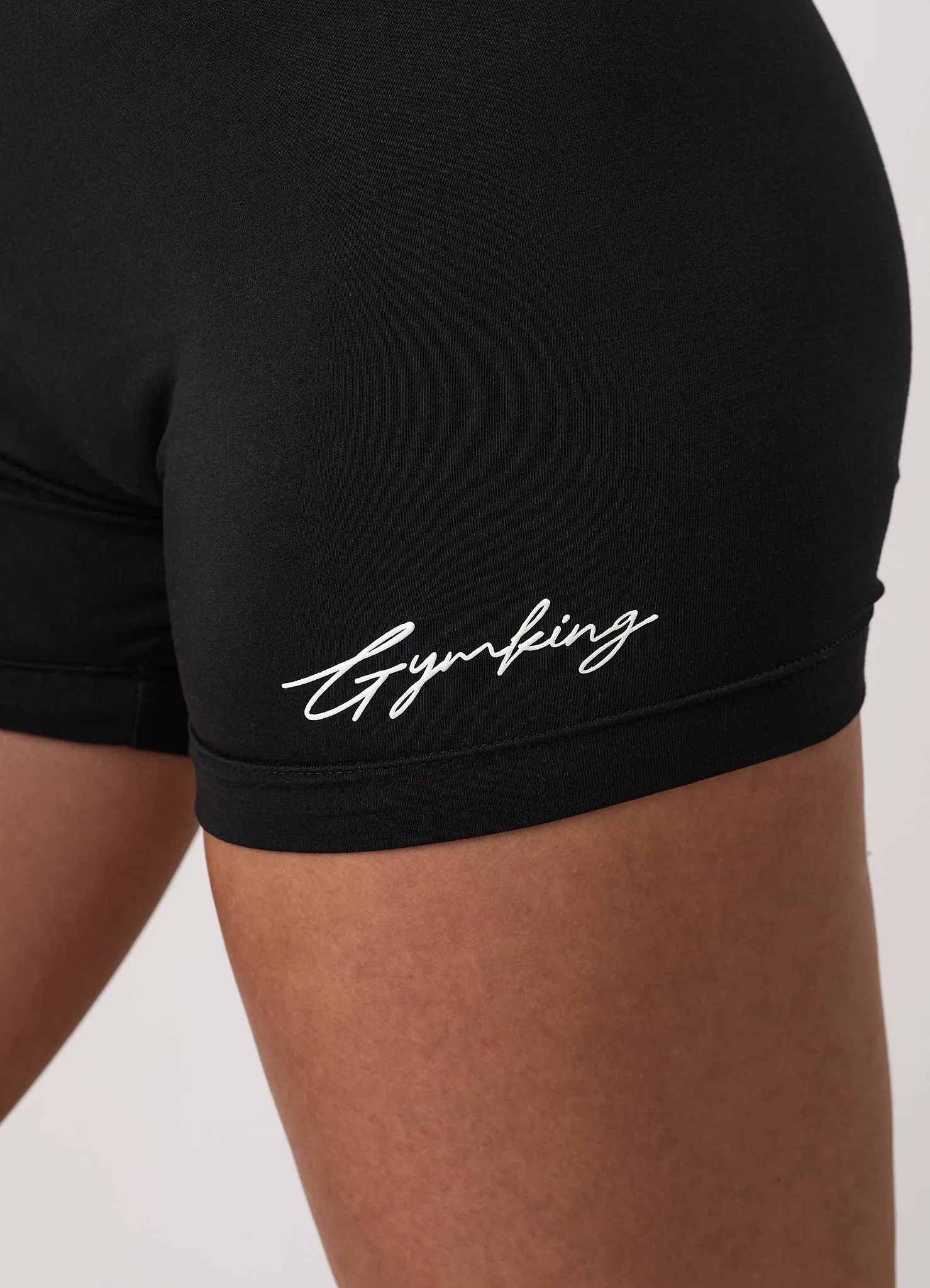 Gym King Script Mindset 3" Booty Short - Black sold by The Gym King product image thumbnail 3