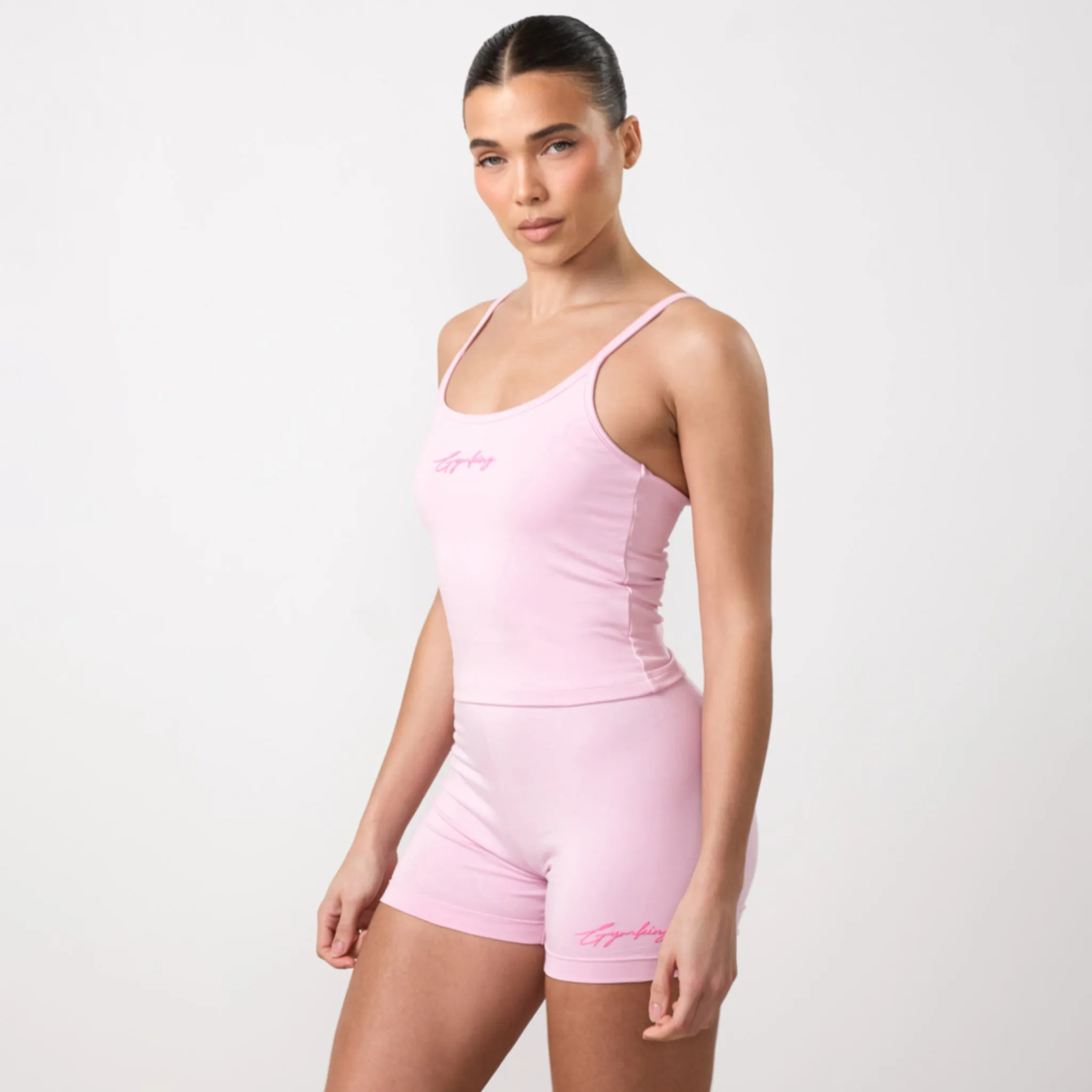 Gym King Script Mindset Strappy Tank - Soft Pink sold by The Gym King product image thumbnail 2