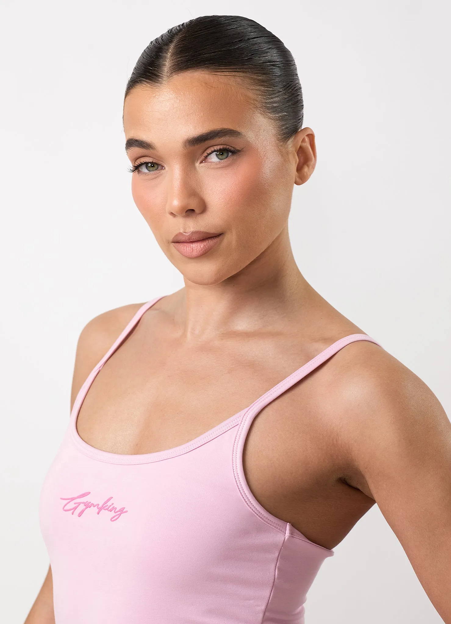 Gym King Script Mindset Strappy Tank - Soft Pink sold by The Gym King product image thumbnail 4