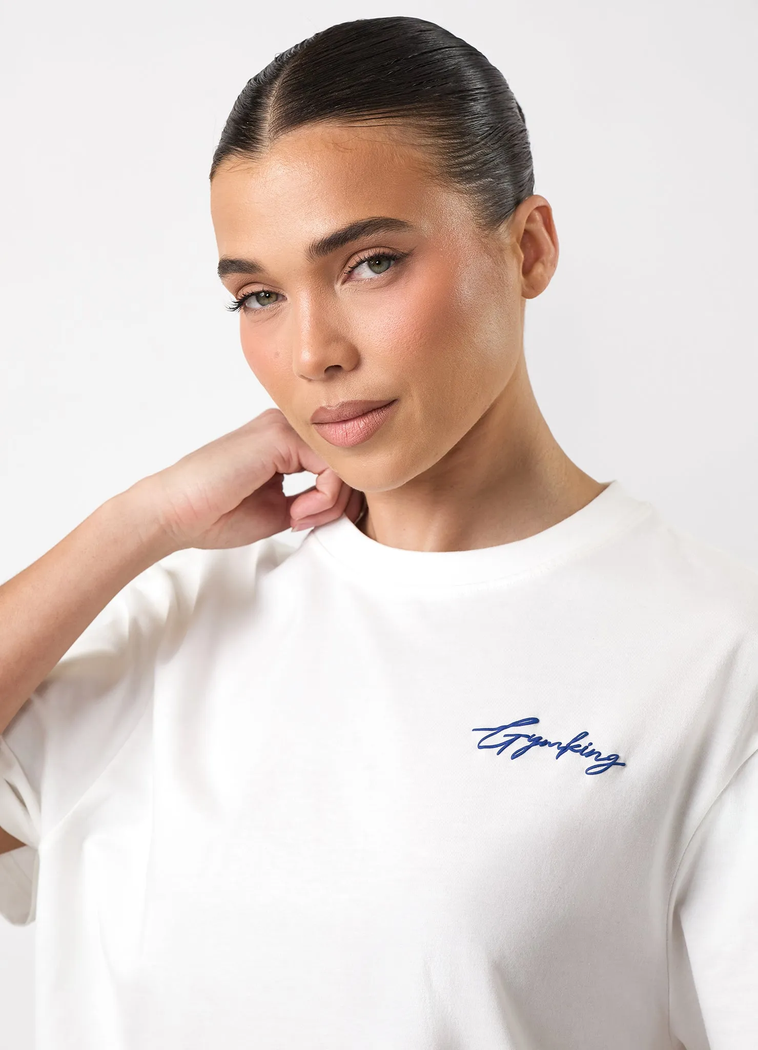 Gym King Script Mindset Hip Length BF Tee - Cream sold by The Gym King product image thumbnail 3