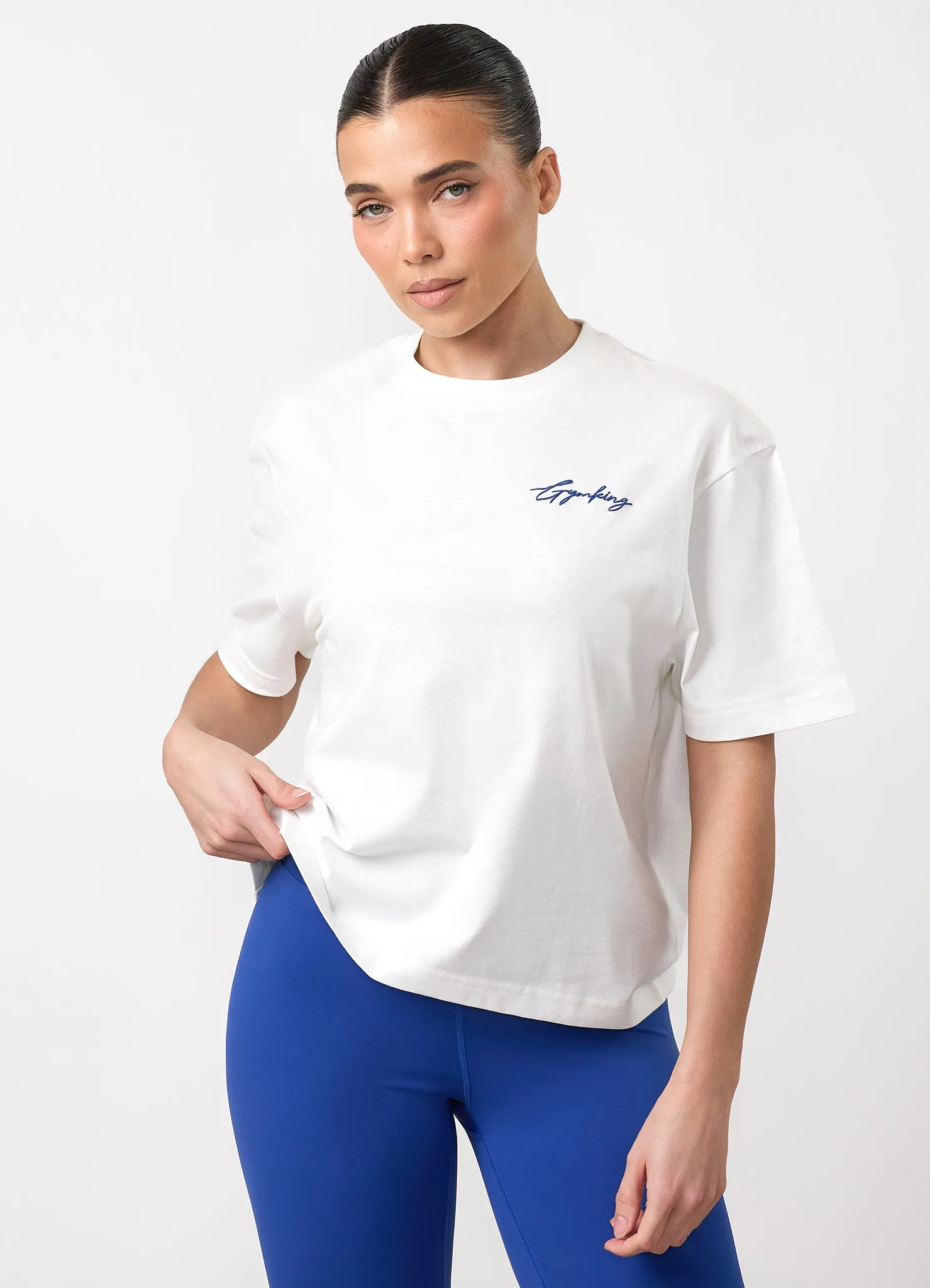 Gym King Script Mindset Hip Length BF Tee - Cream sold by The Gym King product image thumbnail 4