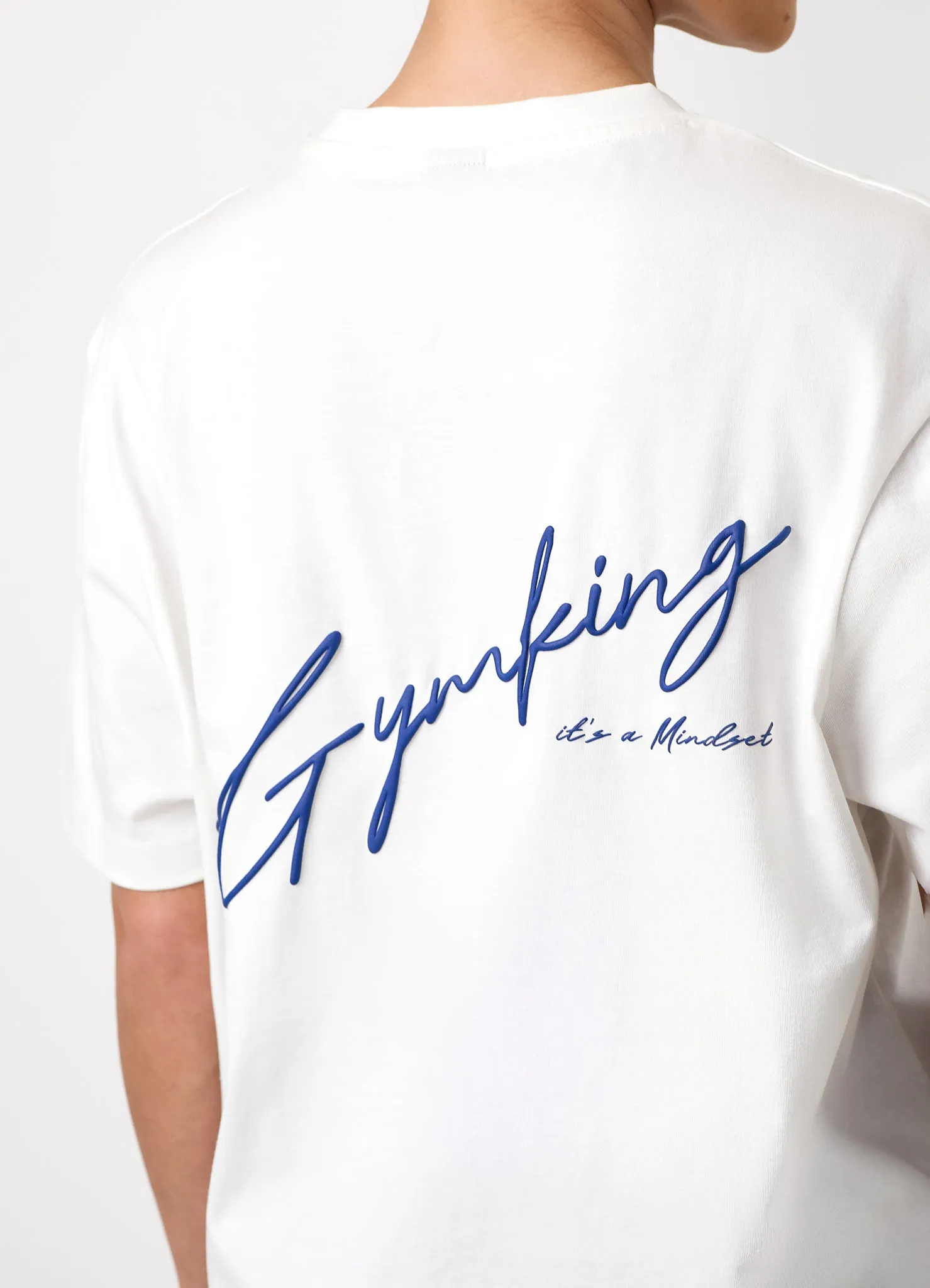 Gym King Script Mindset Hip Length BF Tee - Cream sold by The Gym King product image thumbnail 5