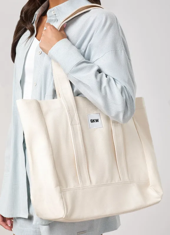 GKW Badge Tote - Light Beige made by The Gym King