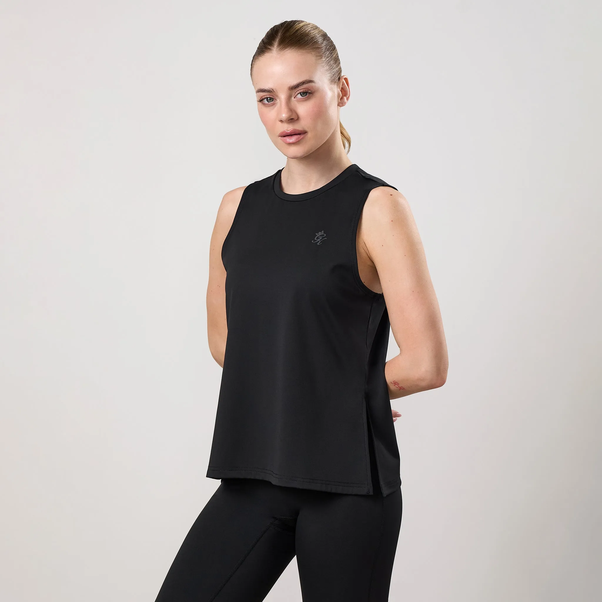 Gym King Victory Performance Split Hem Tank - Black sold by The Gym King product image thumbnail 2