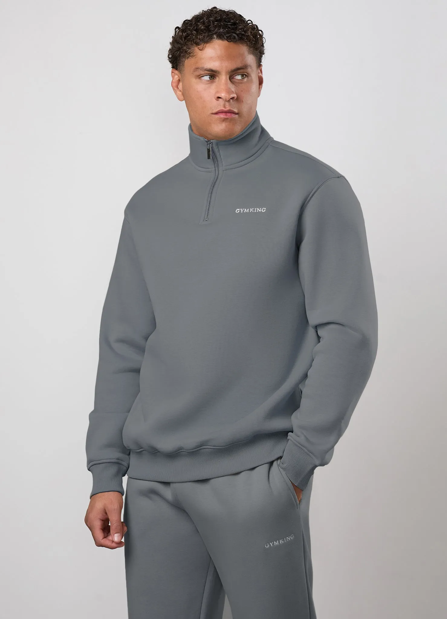 Gym King Fundamental Linear 1/4 Zip Funnel - Mountain Slate sold by The Gym King