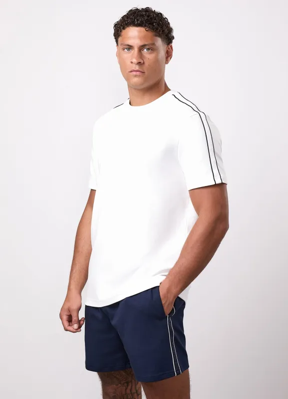 Gym King Linear Taped Tee - Cream made by The Gym King