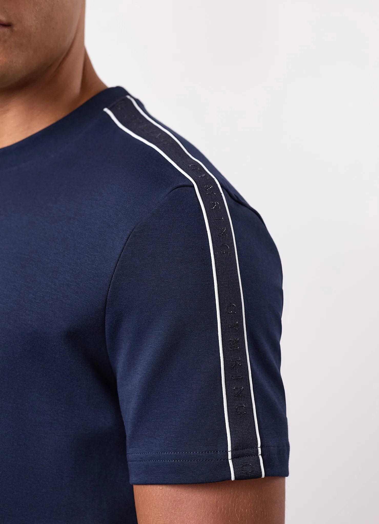 Gym King Linear Taped Tee - Navy sold by The Gym King product image thumbnail 4