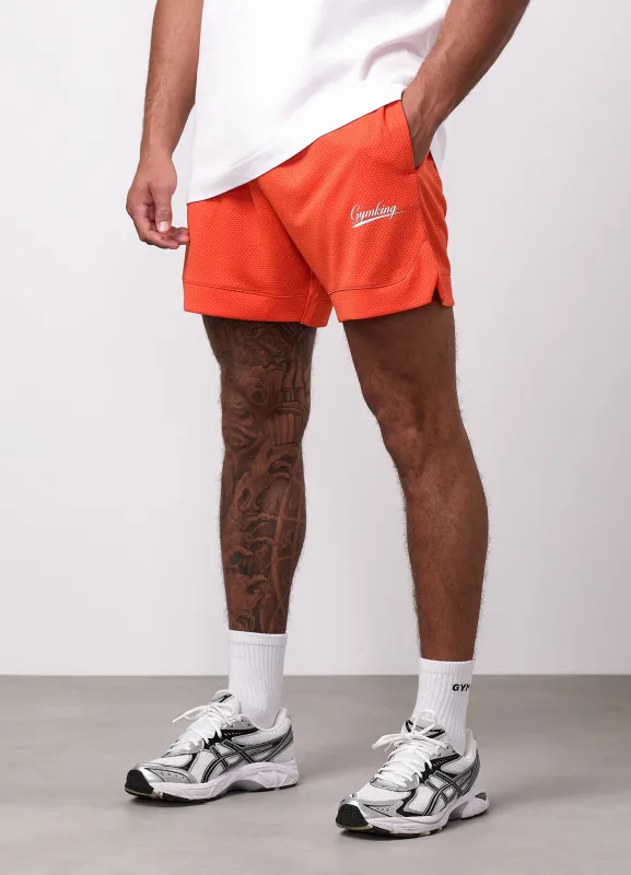 Gym King College Mesh Short - Lava Orange made by The Gym King