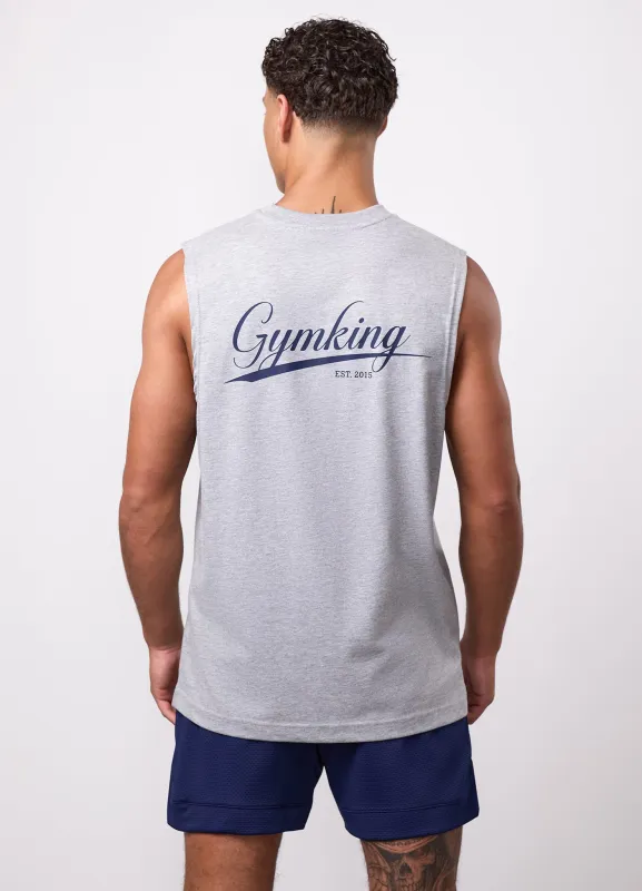 Gym King College Jersey Tank - Grey Marl made by The Gym King