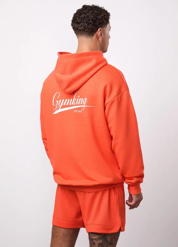 Gym King College Lightweight Hoodie - Lava Orange made by The Gym King