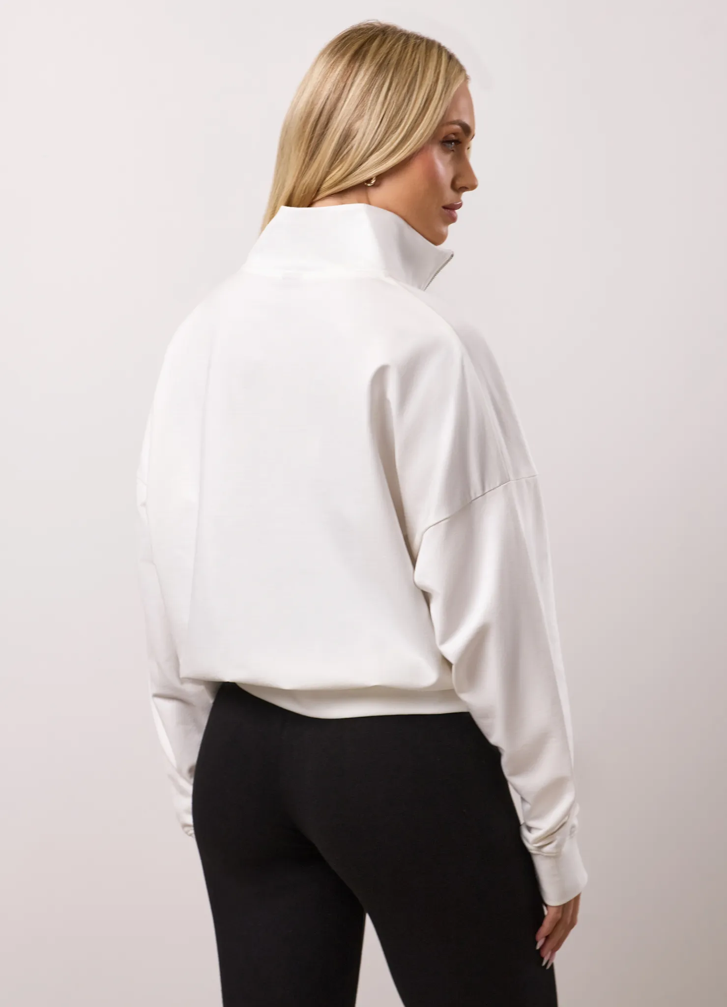 Gym King Victory Lightweight Loopback 1/4 Zip Funnel - Cream sold by The Gym King product image thumbnail 3