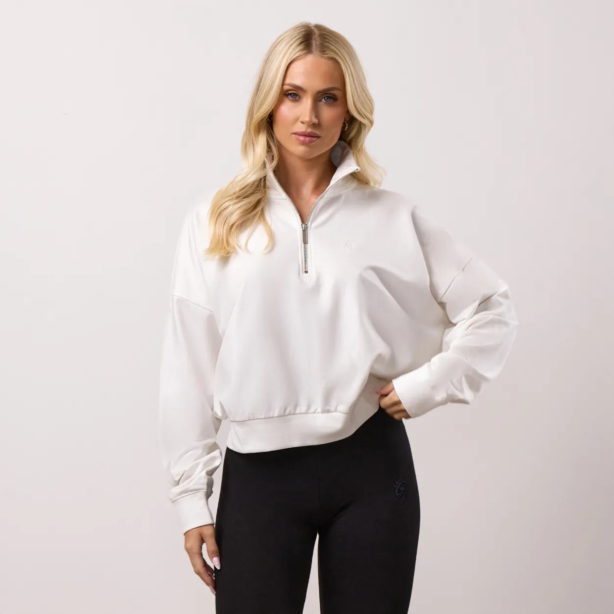 Gym King Victory Lightweight Loopback 1/4 Zip Funnel - Cream sold by The Gym King product image thumbnail 2