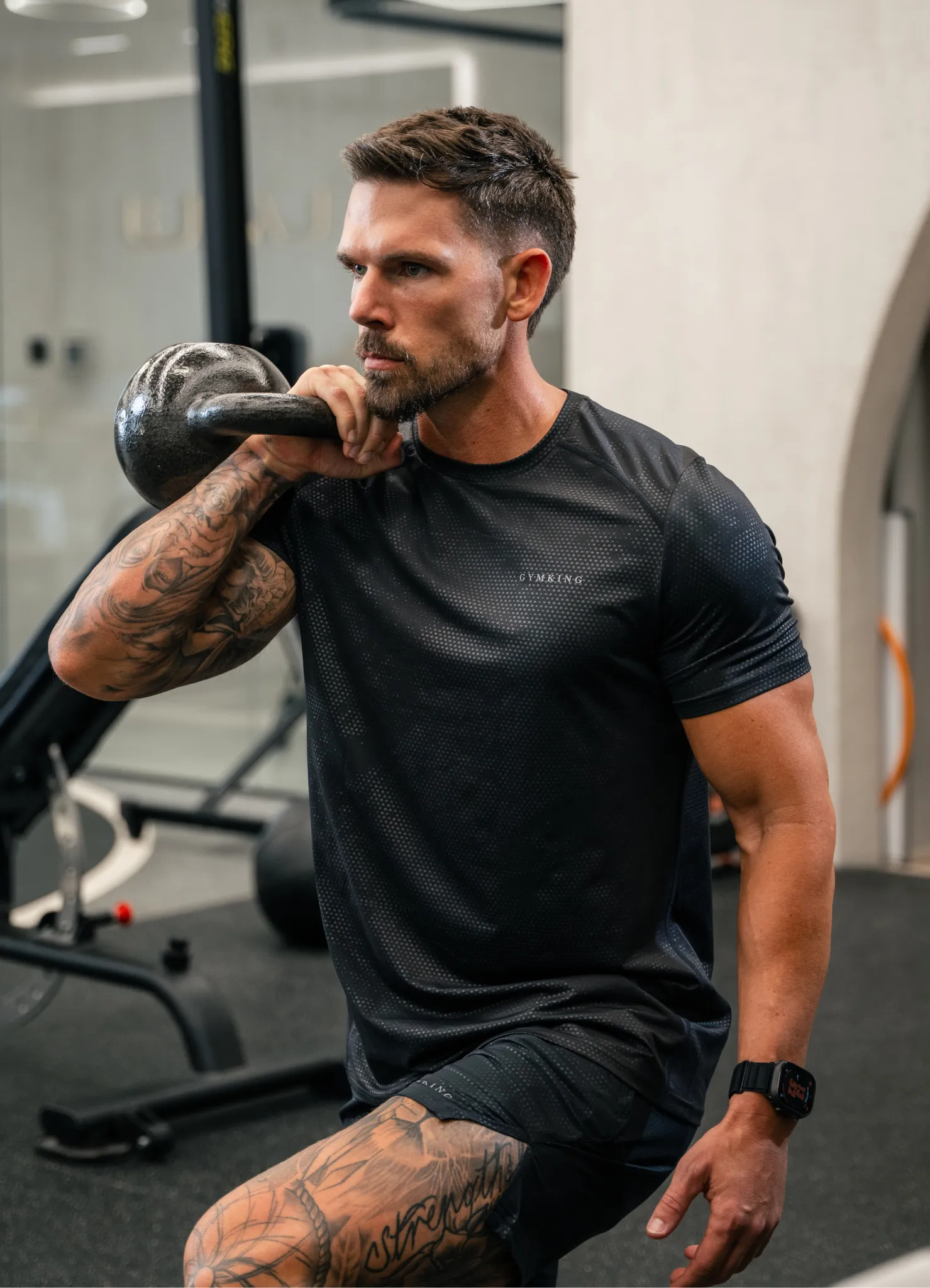 Gym King Debossed Pixel T-Shirt - Black sold by The Gym King product image thumbnail 4