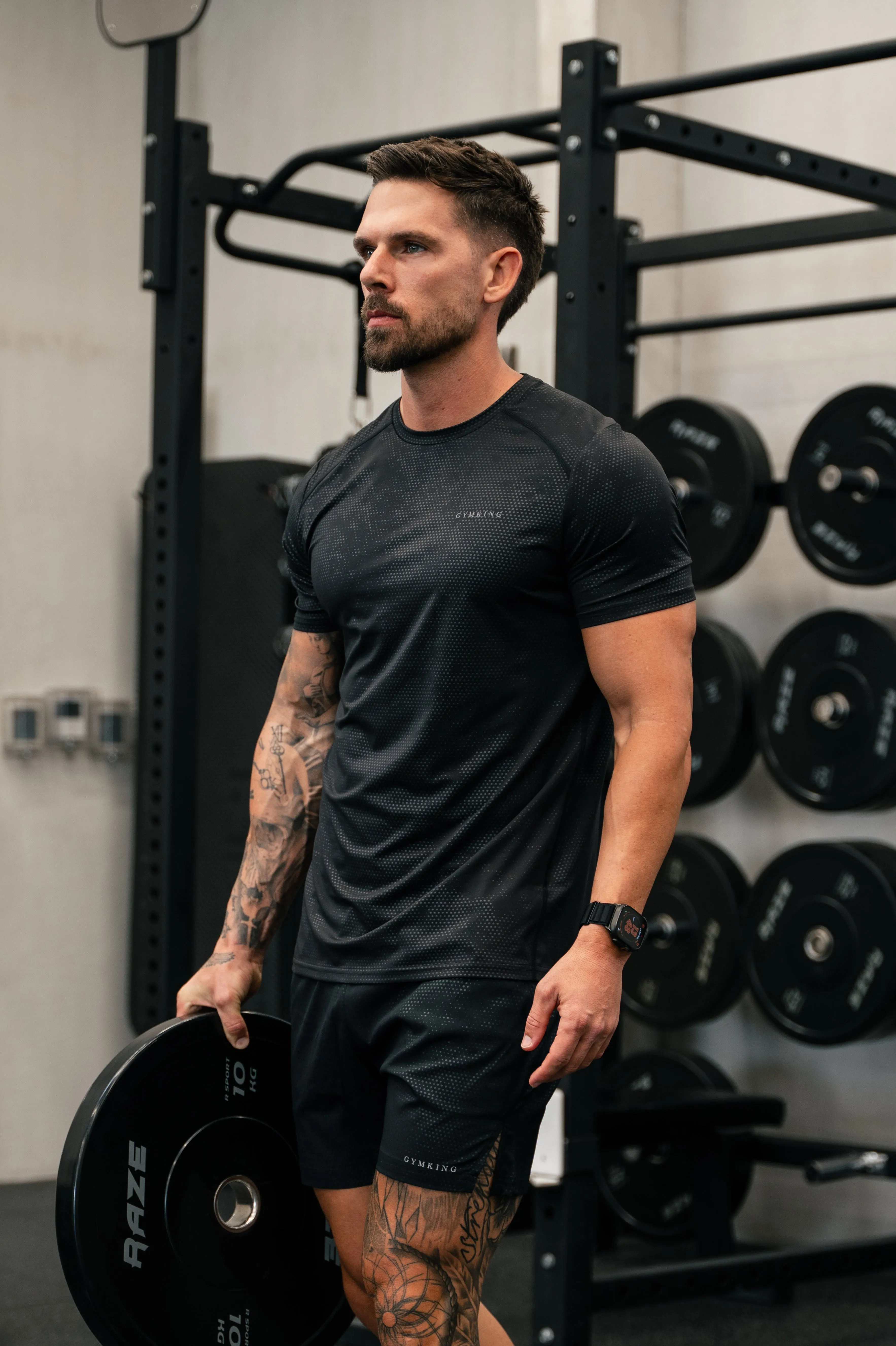 Gym King Debossed Pixel T-Shirt - Black sold by The Gym King product image thumbnail 3