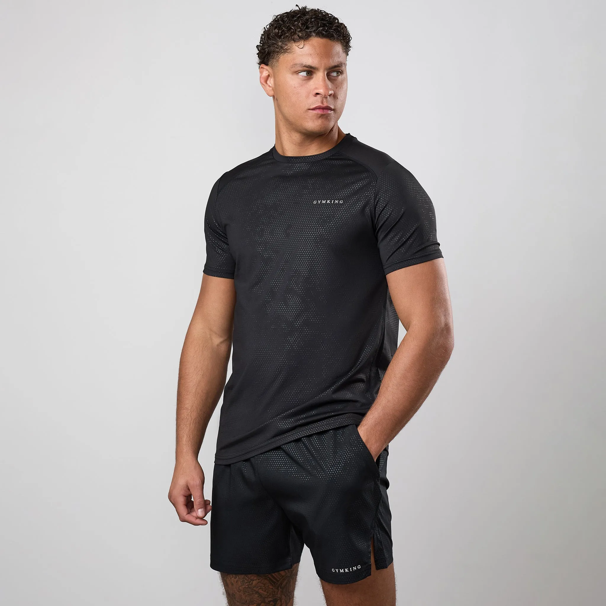 Gym King Debossed Pixel T-Shirt - Black sold by The Gym King product image thumbnail 2