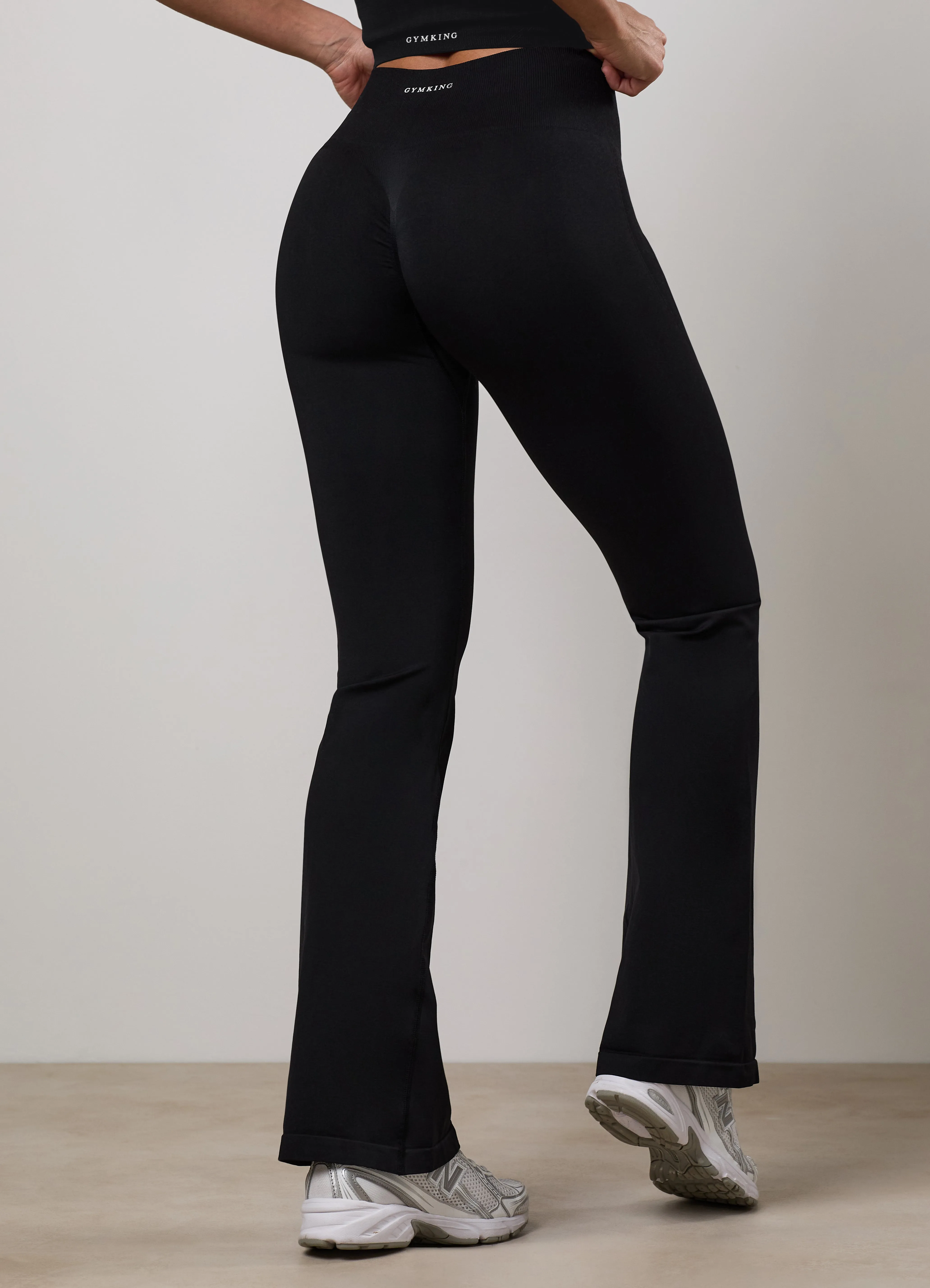 Gym King Power Lightweight Seamless Flared Yoga Pant - Black sold by The Gym King product image thumbnail 3