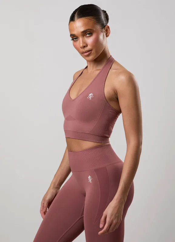 Gym King Power Lightweight Seamless Halterneck Tank - Chestnut made by The Gym King