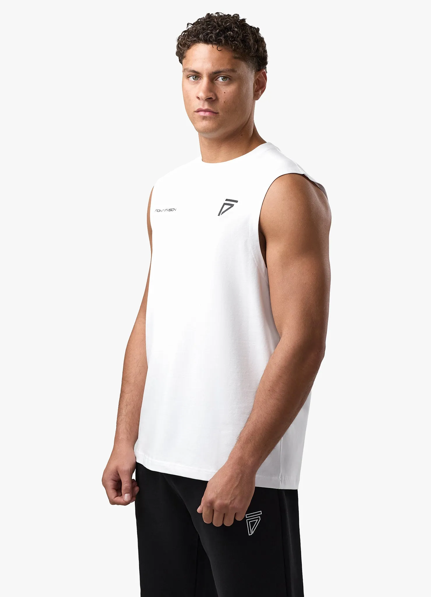 Gym King Fight Division Circle Tank - White sold by The Gym King
