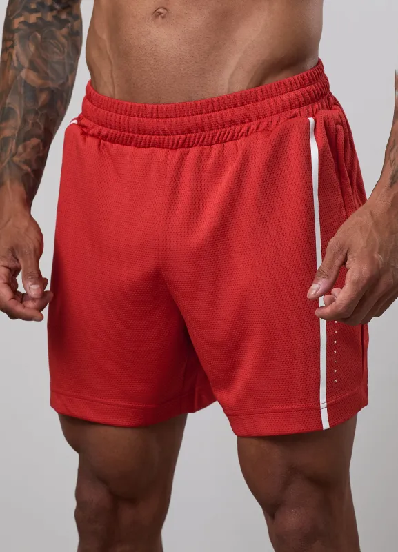 Gym King Synergy Mesh 6" Short - Core Red made by The Gym King