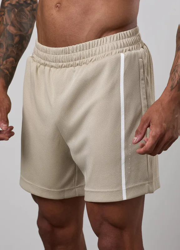 Gym King Synergy Mesh 6" Short - Vanilla Brown made by The Gym King
