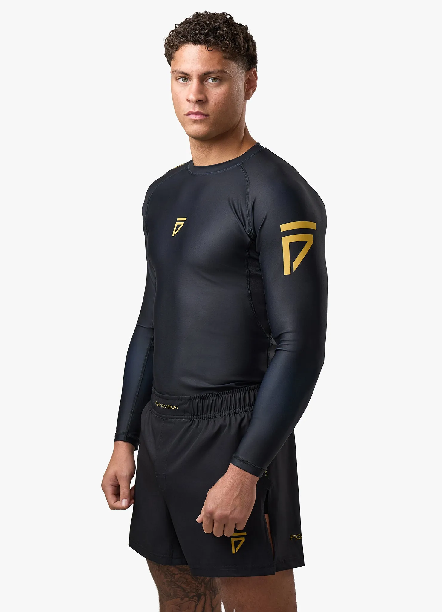 Gym King Sovereign Long Sleeve Rash Guard - Black / Gold sold by The Gym King