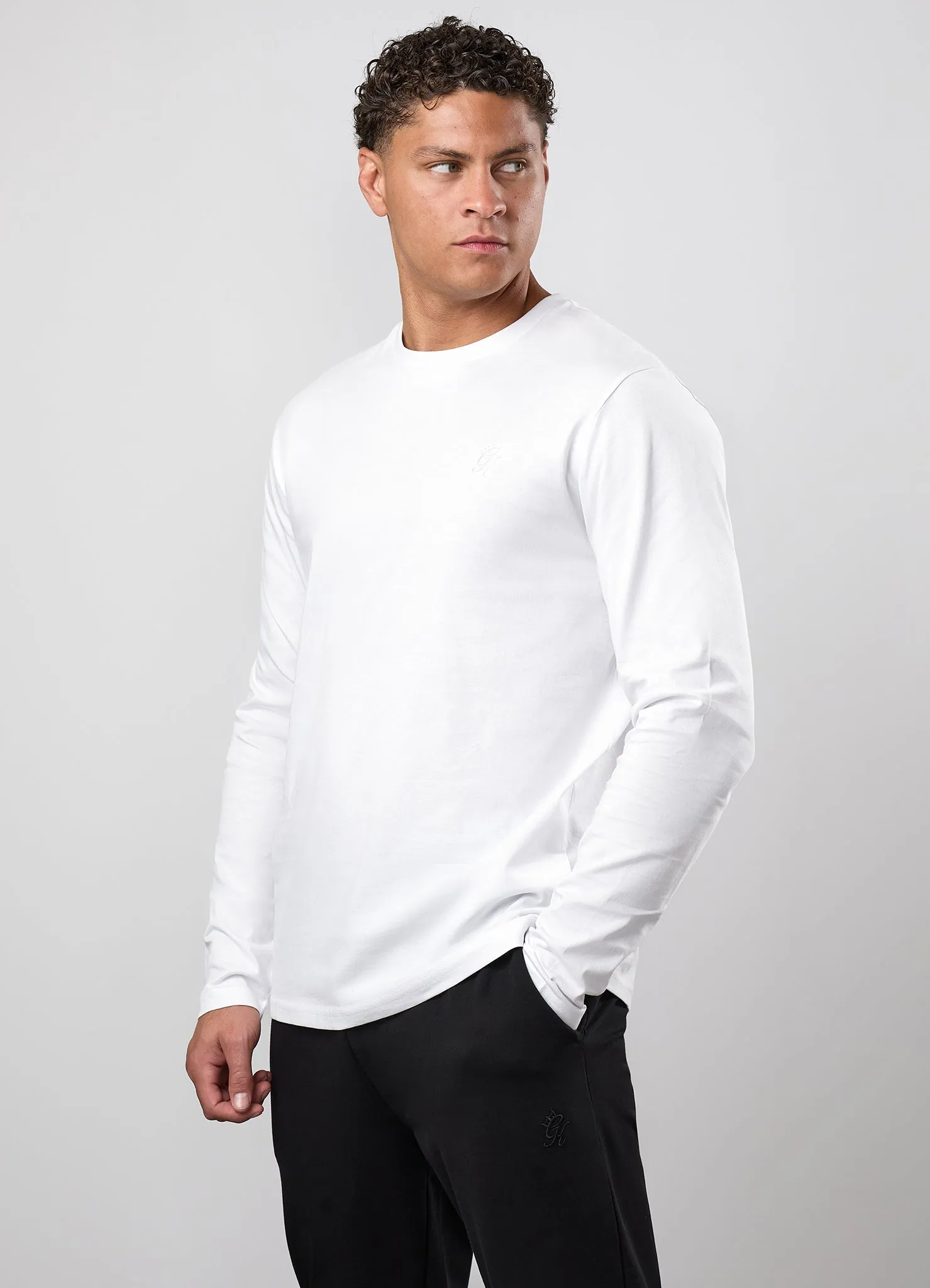 Gym King Victory Jersey Long Sleeve Tee - White sold by The Gym King