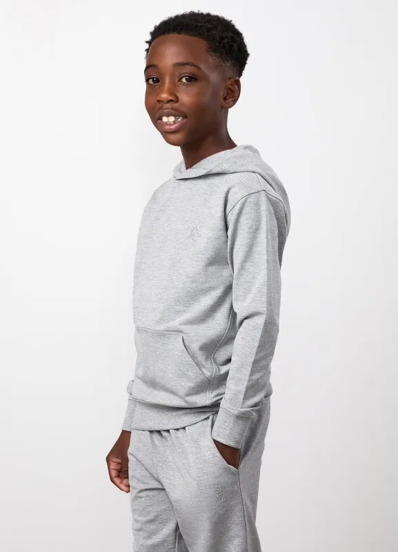 Gym King Younger Kids Victory Loopback Hoodie - Grey Marl made by The Gym King