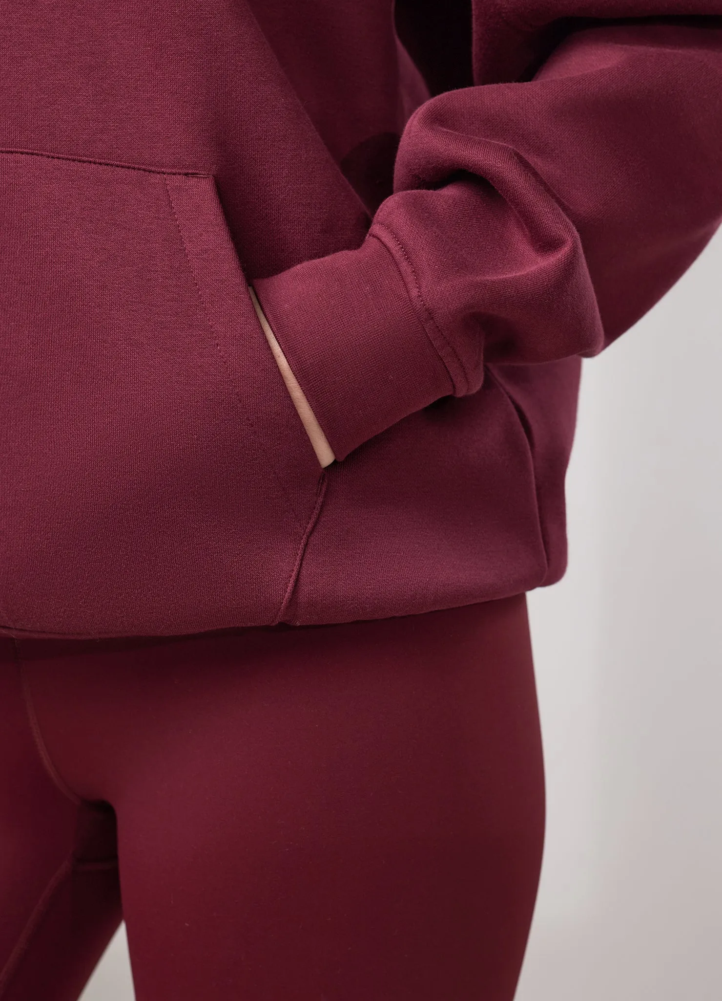 Gym King Script Fleece Hoodie - Deep Cherry/Cream sold by The Gym King product image thumbnail 5