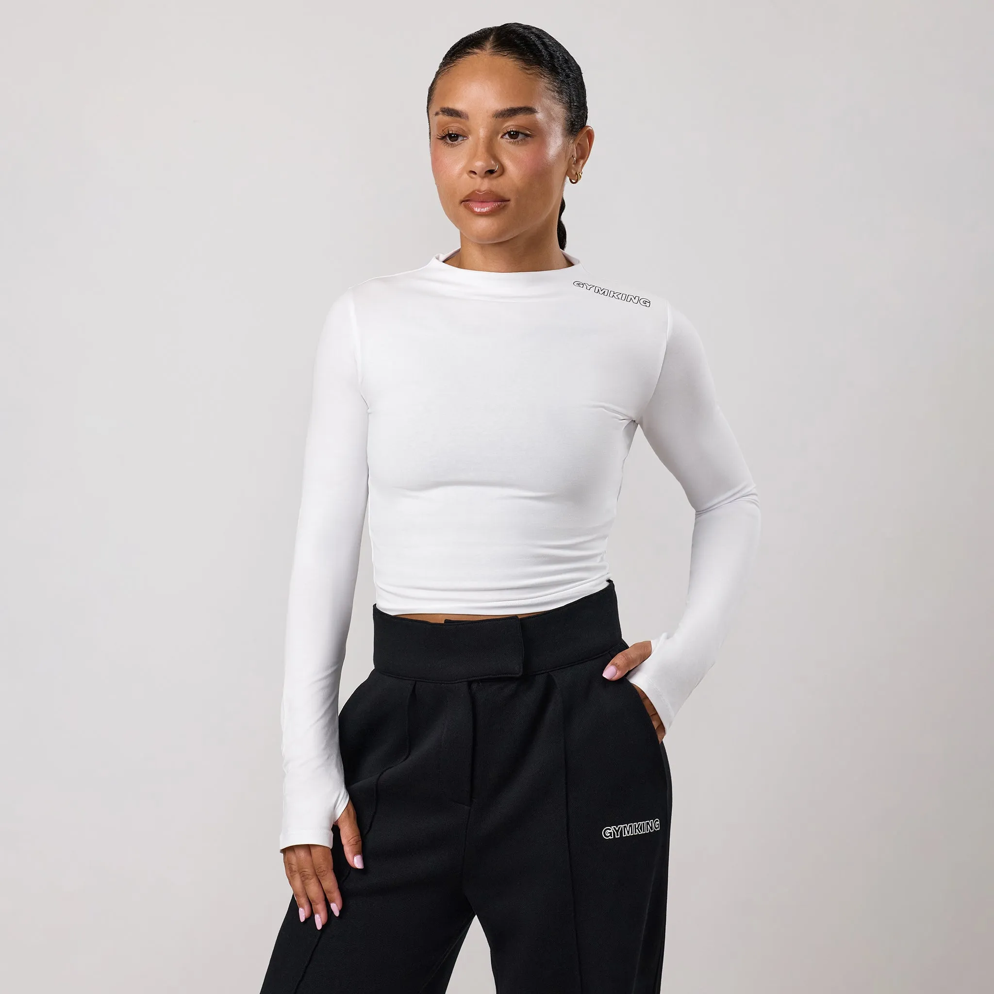 Gym King Precision Long Sleeve Tee - White sold by The Gym King product image thumbnail 2